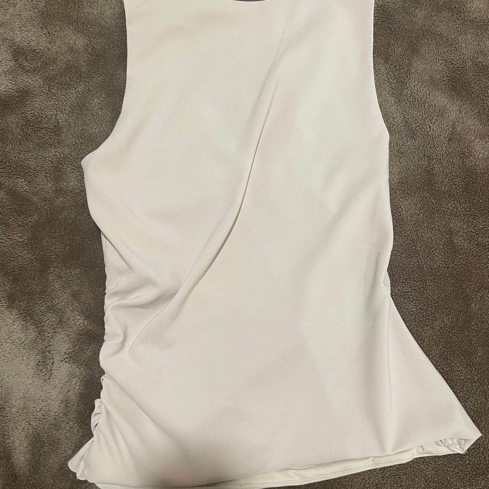 Zara Soft Cream Ruched Tank Top - Picture 3 of 3